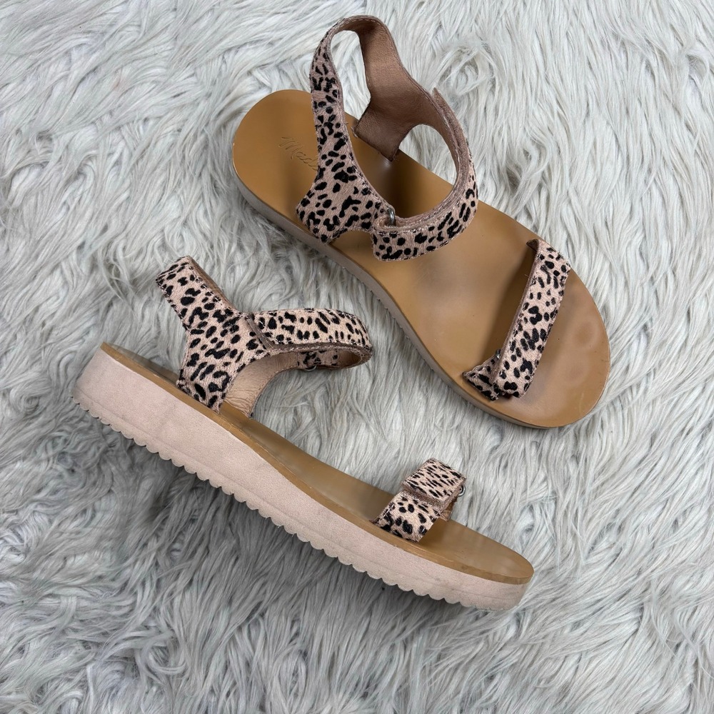 Madewell Women's 10 Maggie Spotted Calf Hair Leather Sport Sandals
